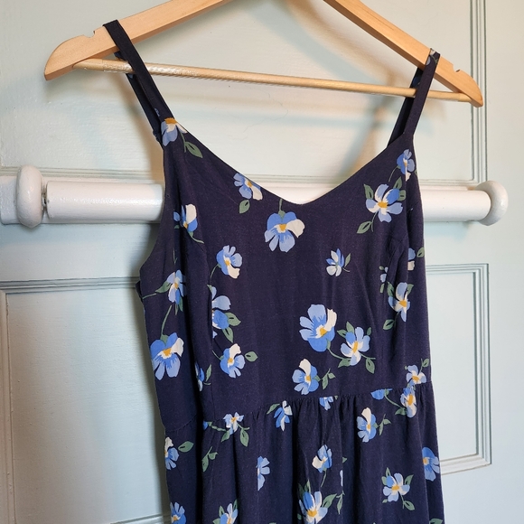 Old Navy Midi Cami Dress Small Blue Floral - Picture 2 of 5